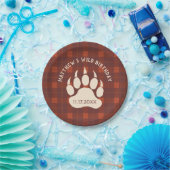Rustic Plaid Beer Paw Wild Birthday Party Papieren Bordje (Feest)