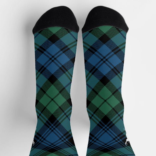 Rustic Plaid Blue Green Campbell Tartan Sokken (Top)