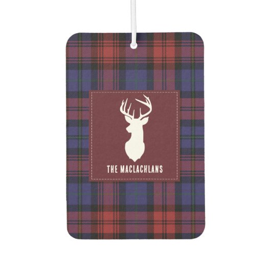 Rustic Plaid Bourgogne Paarse familienaam Tartan Luchtverfrisser (Voorkant)