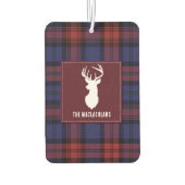 Rustic Plaid Bourgogne Paarse familienaam Tartan Luchtverfrisser (Achterkant)