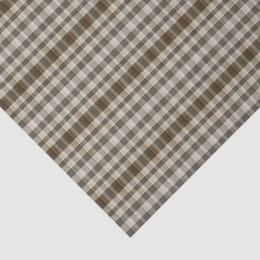 Rustic Plaid Brown en Tan Tissuepapier (Detail)