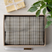 Rustic Plaid Brown en Tan Tissuepapier (Geschenk)