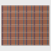 Rustic Plaid – Bruin & Blauw Artistieke Cheques Cadeaupapier (Vlak)
