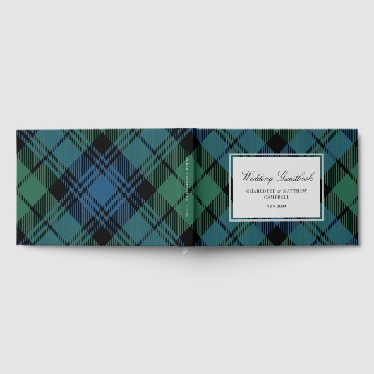 Rustic Plaid Campbell Custom Wedding Tartan Gastenboek (Volledig)