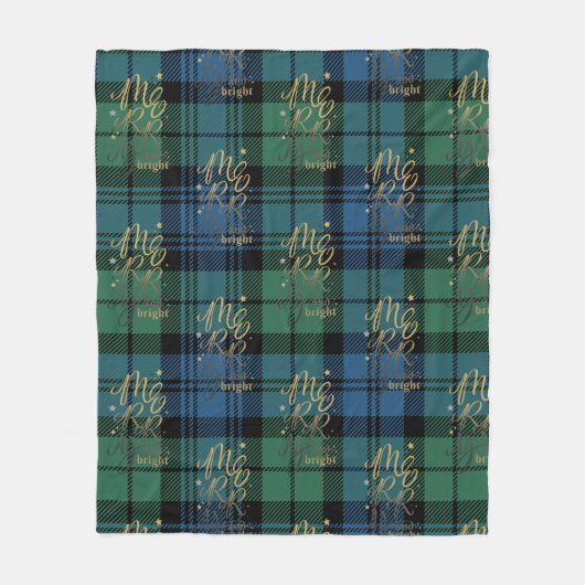 Rustic Plaid Campbell Merry en Bright Tartan Fleece Deken (Voorkant)