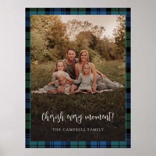 Rustic Plaid Campbell Tartan Aangepaste Foto Poster (Voorkant)