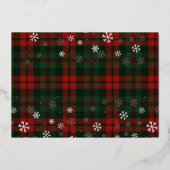 Rustic Plaid Christmas Feestdagen Party Zilver Folie Uitnodiging (Achterkant)