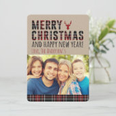 Rustic Plaid Christmas Kaart (Staand voorkant)