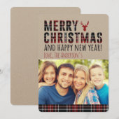 Rustic Plaid Christmas Kaart (Voorkant / Achterkant)
