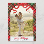 Rustic Plaid Christmas Photo Card Kaart (Voorkant)