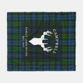 Rustic Plaid Clan Campbell Military Tartan Fleece Deken (Voorkant (Horizontaal))