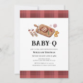 Rustic Plaid Country Baby Q Baby shower Kaart (Voorkant)
