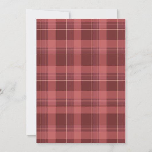 Rustic Plaid Country Baby Q Baby shower Kaart (Achterkant)
