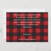 Rustic Plaid Deer Personalized Holiday Card Feestdagenkaart (Achterkant)