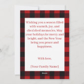 Rustic Plaid Deer Personalized Holiday Card Feestdagenkaart (Achterkant)