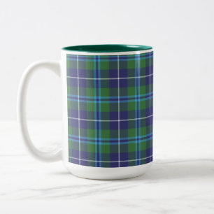 Rustic Plaid Douglas Blauw Groen Tartan Tweekleurige Koffiemok