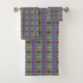 "Rustic Plaid Elegance" Patroon Bad Handdoek
