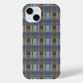"Rustic Plaid Elegance" Patroon iPhone 15 Case