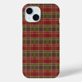 "Rustic Plaid Elegance" Patroon iPhone 15 Case