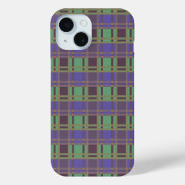"Rustic Plaid Elegance" Patroon iPhone 15 Case