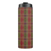 "Rustic Plaid Elegance" Patroon Thermosbeker (Voorkant)