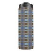 "Rustic Plaid Elegance" Patroon Thermosbeker (Voorkant)