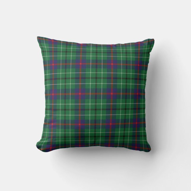 Rustic Plaid Elegant Duncan Green Tartan Kussen (Voorkant)