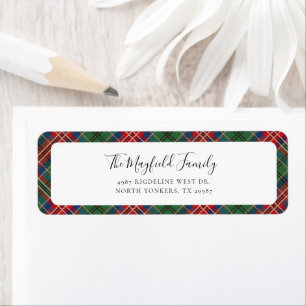 Rustic Plaid Elegant Tartan Retouradres Etiket