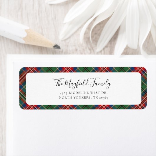 Rustic Plaid Elegant Tartan Retouradres Etiket (Insitu)