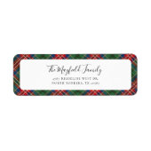 Rustic Plaid Elegant Tartan Retouradres Etiket (Voorkant)