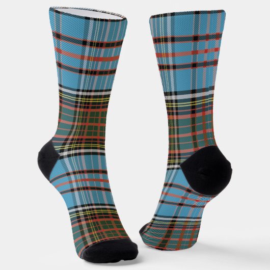 Rustic Plaid Elegante Anderson Tartan Sokken (Gebogen)