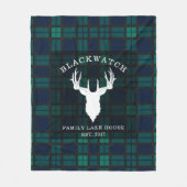 Rustic Plaid Elegante Blackwatch Tartan Fleece Deken (Voorkant)
