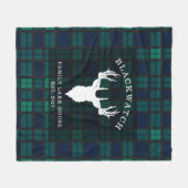 Rustic Plaid Elegante Blackwatch Tartan Fleece Deken (Voorkant (Horizontaal))