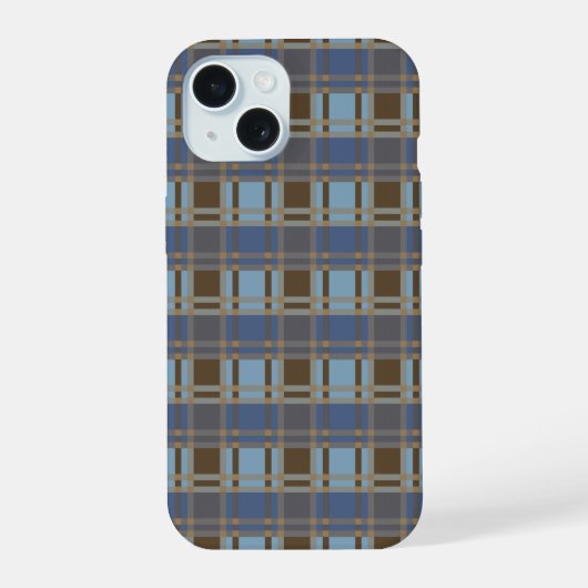 "Rustic Plaid Elegantie" Patroon iPhone 15 Case (Achterkant)