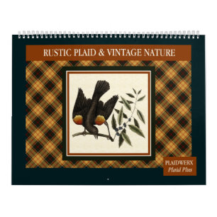 Rustic Plaid en Vintage Natuur 2027 Kalender