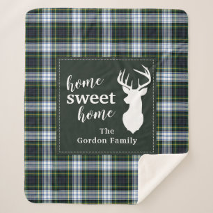 Rustic Plaid Farmhouse Gordon Tartan Sherpa Deken