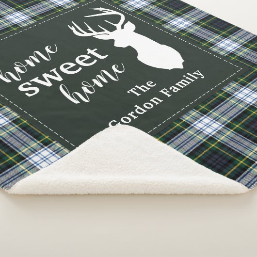 Rustic Plaid Farmhouse Gordon Tartan Sherpa Deken (3/4)