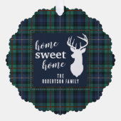 Rustic Plaid Feestdagen Robertson Family Tartan Ornament Kaart (Voorkant)