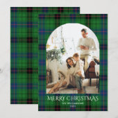 Rustic Plaid Foto Familie Kerstmis Tartan Feestdagenkaart (Voorkant / Achterkant)