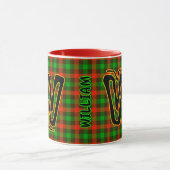 Rustic Plaid Geruite Monogrammed Koffie Mok (Midden)