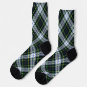 Rustic Plaid Gordon Tartan Green White Pattern Sokken (Links)