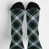 Rustic Plaid Gordon Tartan Groen Wit Patroon Sokken (Top)