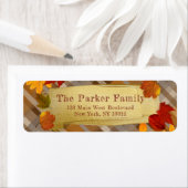 Rustic Plaid Gouden Kwaststreek Thanksgiving Etiket (Insitu)