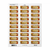 Rustic Plaid Gouden Kwaststreek Thanksgiving Etiket (Full Sheet)
