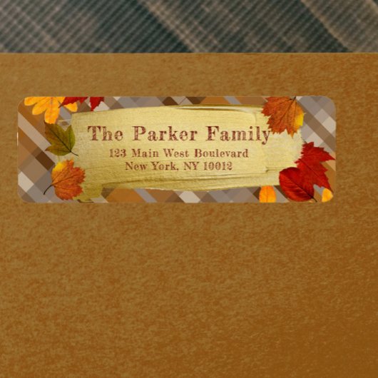 Rustic Plaid Gouden Kwaststreek Thanksgiving Etiket