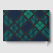 Rustic Plaid Green Black Tartan Gold Foil Wedding Gastenboek (Achterkant)