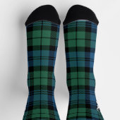 Rustic Plaid Green Blue Antler Campbell Tartan Sokken (Top)