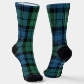 Rustic Plaid Green Blue Antler Campbell Tartan Sokken (Gebogen)