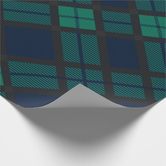 Rustic Plaid Green Check Tartan Cadeaupapier (Hoek)
