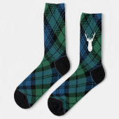 Rustic Plaid Green Deer Antler Campbell Tartan Sokken (Links)